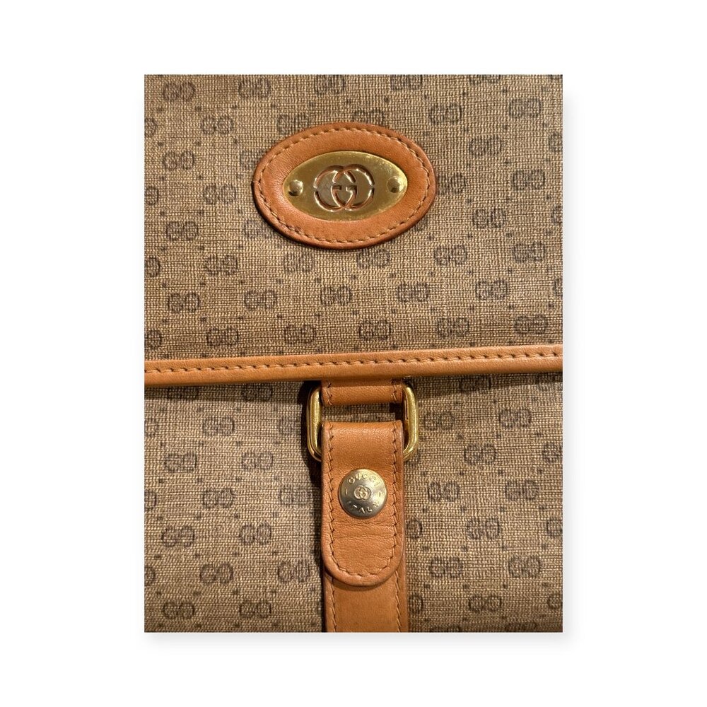 Vintage Gucci Micro GG Supreme Canvas Leather Trim Shoulder / Crossbody Bag - Picture 5 of 10